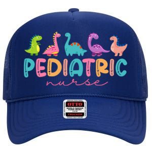 Picu Pediatric Nurse Dinosaurs Peds Nurse Crew Appreciation High Crown Mesh Back Trucker Hat