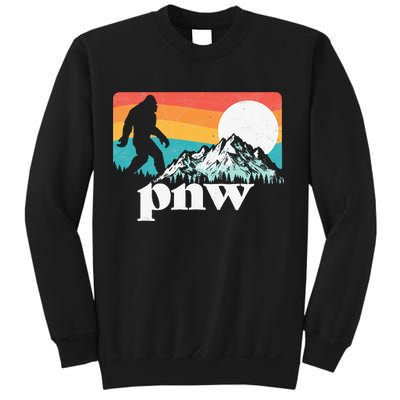 Pnw Pacific Northwest Bigfoot Mountains Retro 80s Graphic Sweatshirt