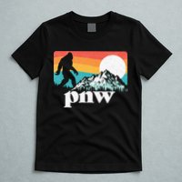 Pnw Pacific Northwest Bigfoot Mountains Retro 80s Graphic T-Shirt