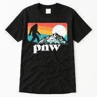 Pnw Pacific Northwest Bigfoot Mountains Retro 80s Graphic Tall T-Shirt