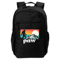 Pnw Pacific Northwest Bigfoot Mountains Retro 80s Graphic Backpack