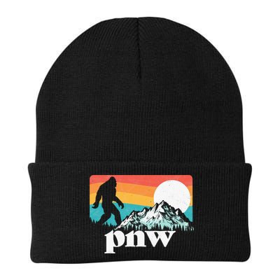 Pnw Pacific Northwest Bigfoot Mountains Retro 80s Graphic Beanie