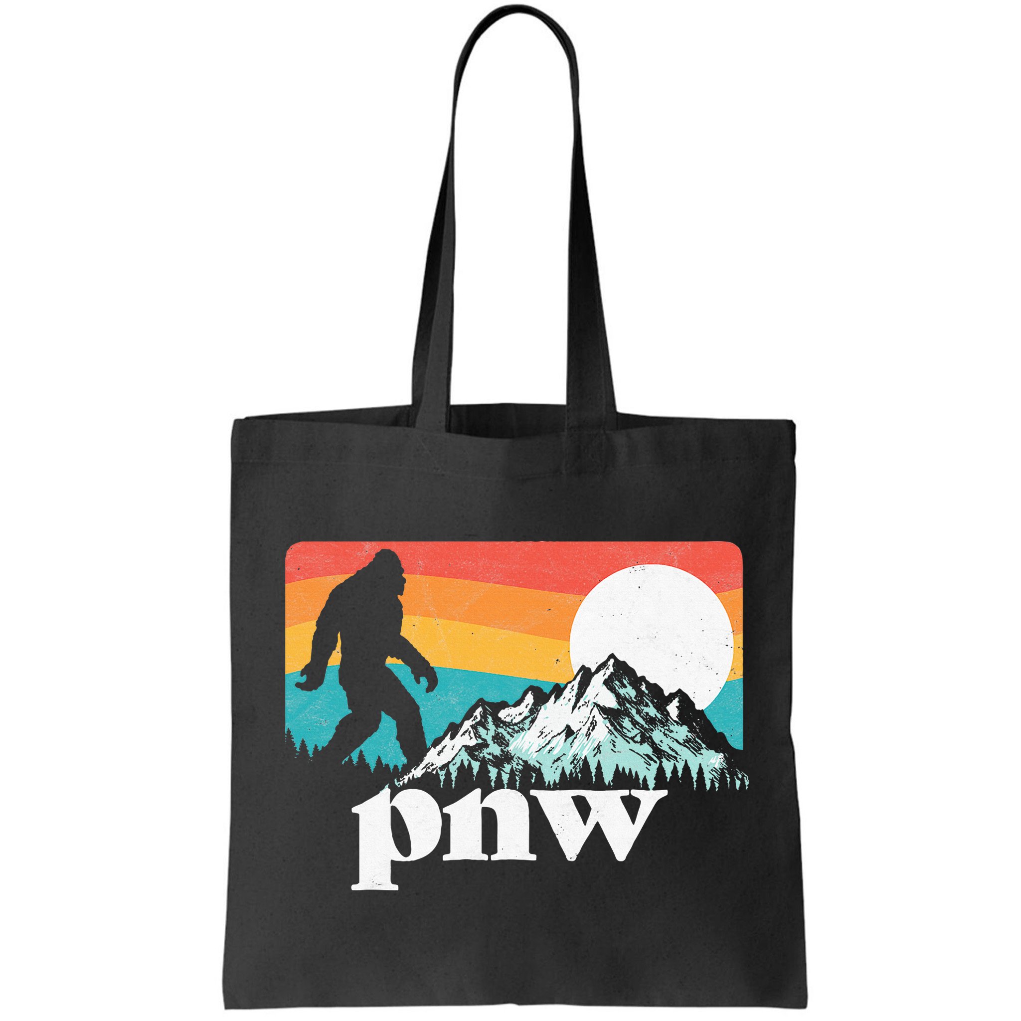 Pnw Pacific Northwest Bigfoot Mountains Retro 80s Graphic Bag