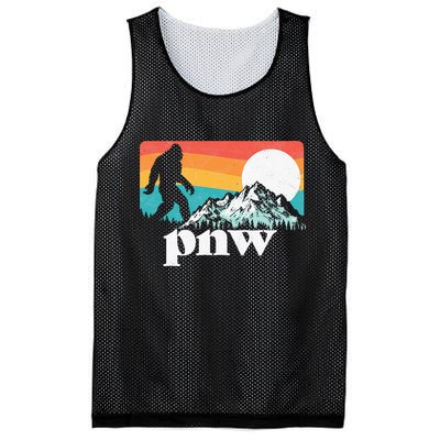 Pnw Pacific Northwest Bigfoot Mountains Retro 80s Graphic Mesh Reversible Basketball Jersey Tank