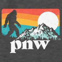Pnw Pacific Northwest Bigfoot Mountains Retro 80s Graphic Vector Backpack