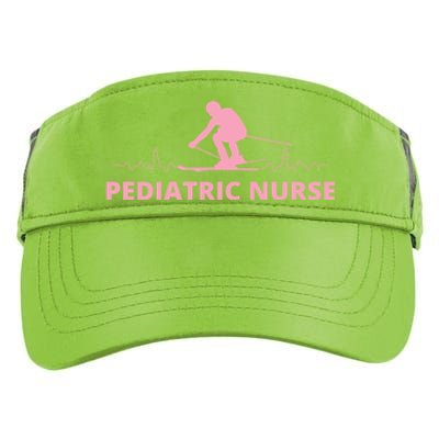 Pink Pediatric Nurse Heartbeat And Skier For Ski Lovers Meaningful Gift Adult Drive Performance Visor