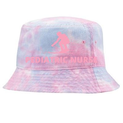 Pink Pediatric Nurse Heartbeat And Skier For Ski Lovers Meaningful Gift Tie-Dyed Bucket Hat