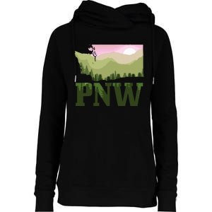 Pnw Pacific Northwest Mountains Idaho Oregon Washington Womens Funnel Neck Pullover Hood