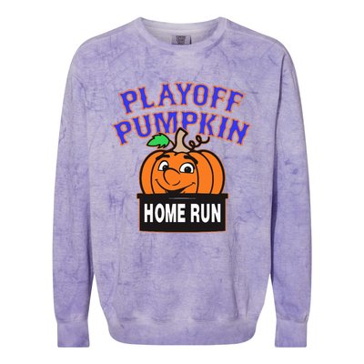 Playoff Pumpkin New York Omg With Smiling Pumpkin Face Colorblast Crewneck Sweatshirt