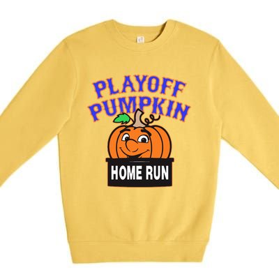 Playoff Pumpkin New York Omg With Smiling Pumpkin Face Premium Crewneck Sweatshirt