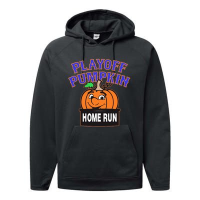 Playoff Pumpkin New York Omg With Smiling Pumpkin Face Performance Fleece Hoodie