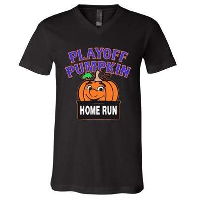 Playoff Pumpkin New York Omg With Smiling Pumpkin Face V-Neck T-Shirt