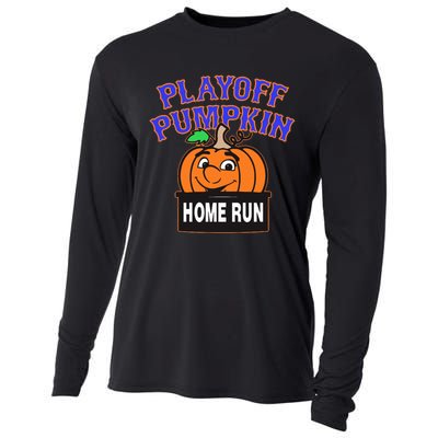 Playoff Pumpkin New York Omg With Smiling Pumpkin Face Cooling Performance Long Sleeve Crew