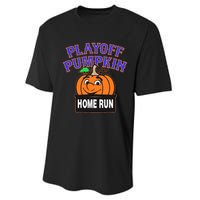 Playoff Pumpkin New York Omg With Smiling Pumpkin Face Performance Sprint T-Shirt