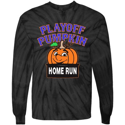 Playoff Pumpkin New York Omg With Smiling Pumpkin Face Tie-Dye Long Sleeve Shirt