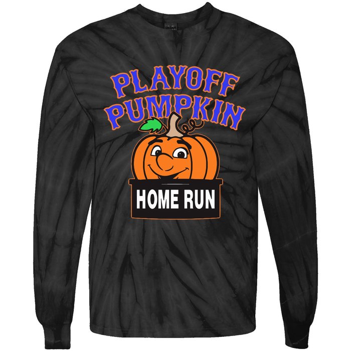 Playoff Pumpkin New York Omg With Smiling Pumpkin Face Tie-Dye Long Sleeve Shirt