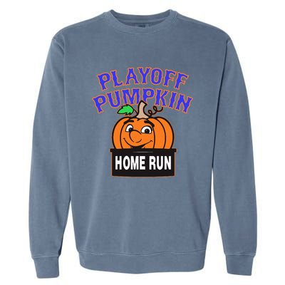 Playoff Pumpkin New York Omg With Smiling Pumpkin Face Garment-Dyed Sweatshirt