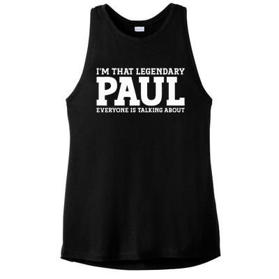 Paul Personal Name Funny Paul Ladies PosiCharge Tri-Blend Wicking Tank