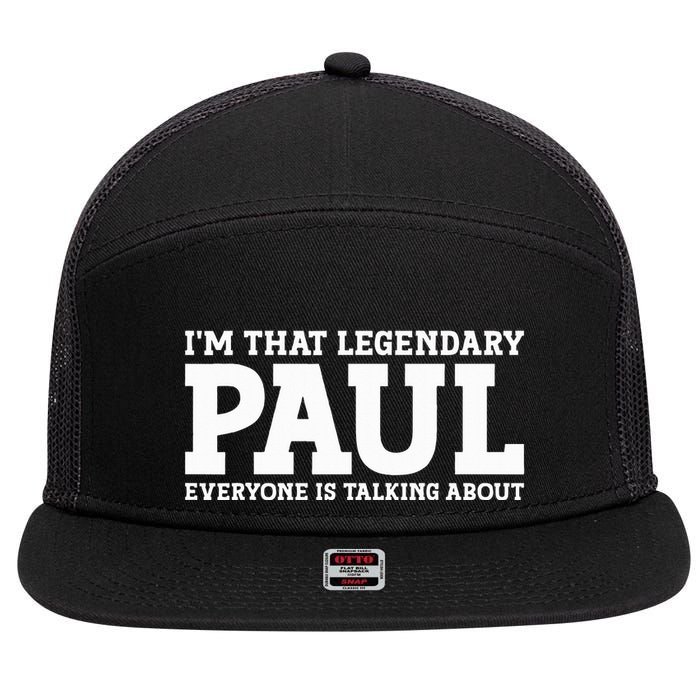 Paul Personal Name Funny Paul 7 Panel Mesh Trucker Snapback Hat