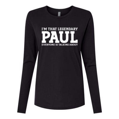 Paul Personal Name Funny Paul Womens Cotton Relaxed Long Sleeve T-Shirt