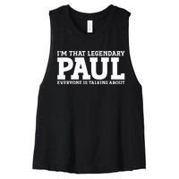 Paul Personal Name Funny Paul Women's Racerback Cropped Tank