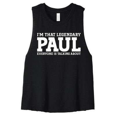 Paul Personal Name Funny Paul Women's Racerback Cropped Tank