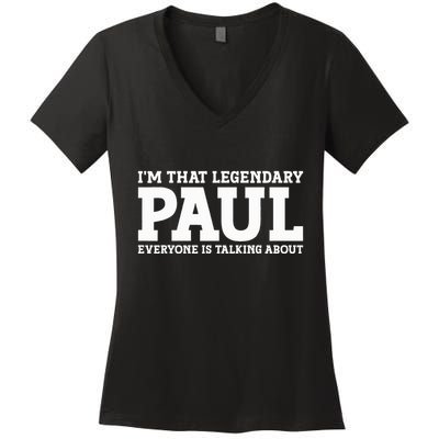 Paul Personal Name Funny Paul Women's V-Neck T-Shirt