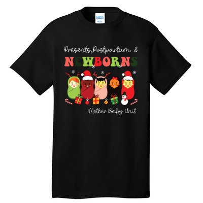 Presents Postpartum Newborns Mother Baby Nurse Christmas Tall T-Shirt