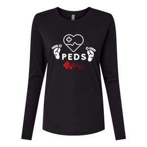 Pediatrics Peds Nurse Gift Womens Cotton Relaxed Long Sleeve T-Shirt