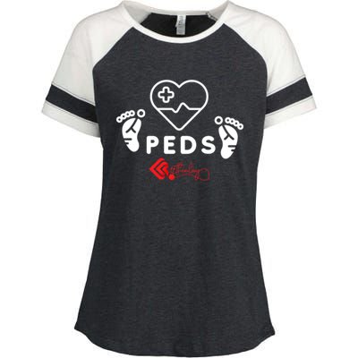 Pediatrics Peds Nurse Gift Enza Ladies Jersey Colorblock Tee