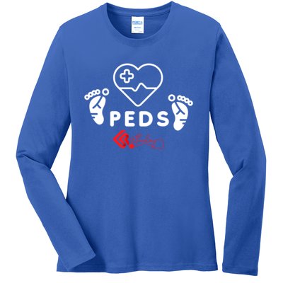 Pediatrics Peds Nurse Gift Ladies Long Sleeve Shirt