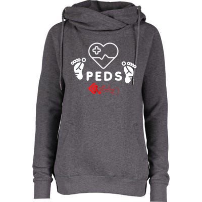 Pediatrics Peds Nurse Gift Womens Funnel Neck Pullover Hood