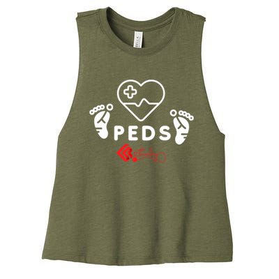 Pediatrics Peds Nurse Gift Women's Racerback Cropped Tank