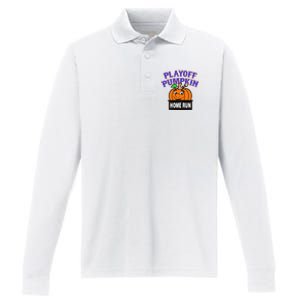 Playoff Pumpkin New York Omg Performance Long Sleeve Polo