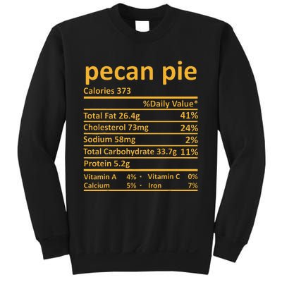 Pecan Pie Nutrition Thanksgiving Costume Food Fact Christmas Sweatshirt