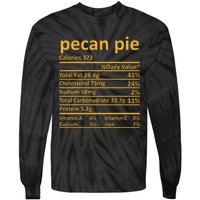 Pecan Pie Nutrition Thanksgiving Costume Food Fact Christmas Tie-Dye Long Sleeve Shirt