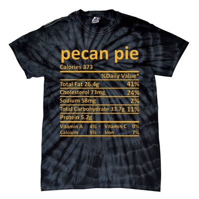 Pecan Pie Nutrition Thanksgiving Costume Food Fact Christmas Tie-Dye T-Shirt