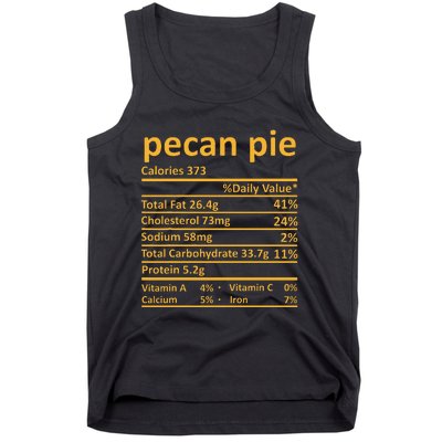 Pecan Pie Nutrition Thanksgiving Costume Food Fact Christmas Tank Top