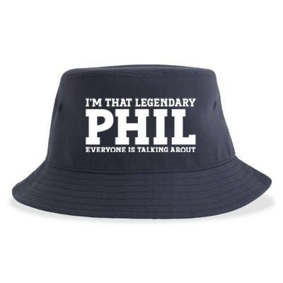 Phil Personal Name First Name Funny Phil Sustainable Bucket Hat