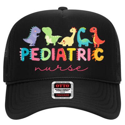 PICU Pediatric Nurse Dinosaurs Peds Nurse Crew Appreciation High Crown Mesh Back Trucker Hat