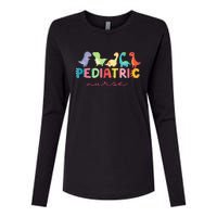 PICU Pediatric Nurse Dinosaurs Peds NurseCrew Appreciation Womens Cotton Relaxed Long Sleeve T-Shirt