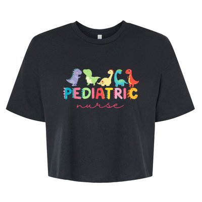 PICU Pediatric Nurse Dinosaurs Peds NurseCrew Appreciation Bella+Canvas Jersey Crop Tee