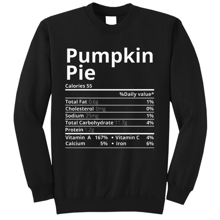 Pumpkin Pie Nutrition Facts Sweatshirt