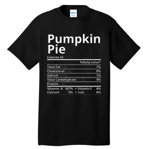 Pumpkin Pie Nutrition Facts Tall T-Shirt