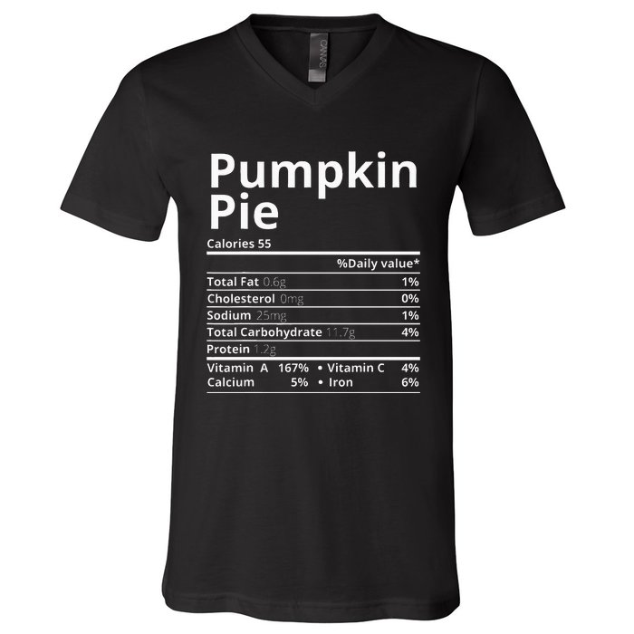 Pumpkin Pie Nutrition Facts V-Neck T-Shirt