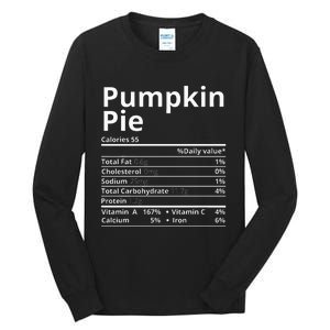 Pumpkin Pie Nutrition Facts Tall Long Sleeve T-Shirt