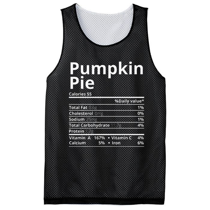 Pumpkin Pie Nutrition Facts Mesh Reversible Basketball Jersey Tank