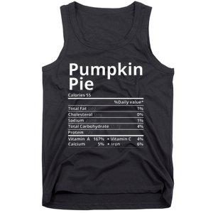 Pumpkin Pie Nutrition Facts Tank Top