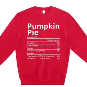 Pumpkin Pie Nutrition Facts Premium Crewneck Sweatshirt