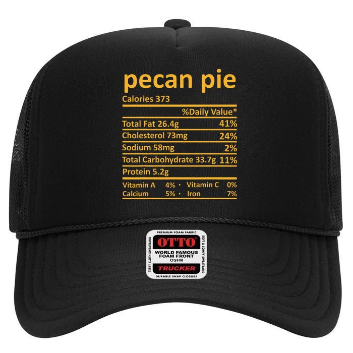 Pecan Pie Nutrition Thanksgiving Costume Food Fact High Crown Mesh Back Trucker Hat